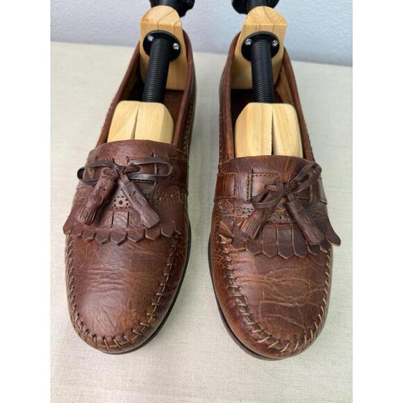 Vito Rufalo Mens Loafers Kiltie Tassels All Leather US 10 Made in Italy - Picture 5 of 9